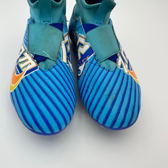 Nike Zoom Mercurial Swoosh Pull On Blue Soccer Cleats Youth Size 5.5 - Picture 5 of 10